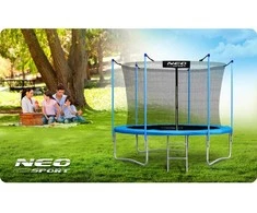 Lauko batutas 252 cm su apsauginiu tinklu ir kopėtėlėmis, apvalus batutas, batutas kieme, vaikiškas batutas