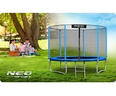 Lauko batutas 312 cm su apsauginiu tinklu ir kopėčiomis, didelis batutas, batutas kieme, apvalus batutas