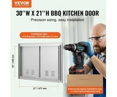 Lauko durys, nerūdijančio plieno, BBQ, lauko virtuvė