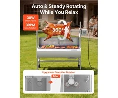 Lauko kepsninės iešmas, stovyklavimui ir susibūrimams, nerūdijančio plieno elektrinis kepsninės sukiklis su 60 kg apkrova ir 7 lygių aukščio reguliavimu, BBQ kepsninė paršeliams ir ėriukams, mėsos kepimo įranga