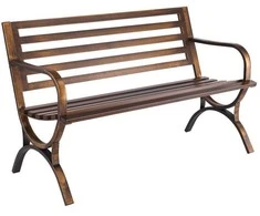 Lauko metalinis suoliukas, oro sąlygoms atsparus sodo suoliukas, 3 vietų lauko baldai, patvarus sodo suoliukas kiemui, antikvarinis bronzinis parko suoliukas, 127 cm lauko sėdynė