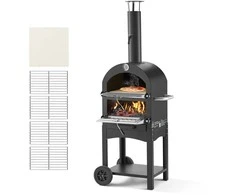 Lauko picos krosnelė, 600°C aukšta temperatūra, nešiojama malkomis kūrenama krosnelė kepsninei, greitas picos gamintojas, medienos granulių krosnelė