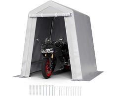 Lauko sandėliukas, nešiojama sodo palapinė, vandeniui atspari pastogė, tvirtas rėmas motociklui, vejapjovei, dviračiui, pilkas 1.8 x 1.8 m