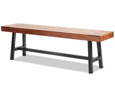 Lauko sodo suoliukas 160 cm, medinis parko suolas metalinėmis kojomis, terasos valgomojo suolas, kiemo poilsio suoliukas