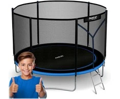 Lauko trampolinas 183 cm su apsauginiu tinklu ir kopėčiomis, sodo trampolinas, vaikiškas trampolinas, apvalus trampolinas
