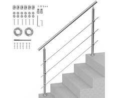 Lauko turėklai laiptams 150 cm, nerūdijančio plieno, reguliuojamo kampo, senjorams, terasoms, balkonams