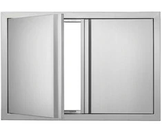 Lauko virtuvės BBQ durelės, nerūdijančio plieno, įleidžiamos, 774x532 mm, grilio spintelės durelės, kepsninės durelės
