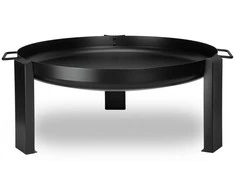 Lauko židinys, 80 cm, ketaus ir plieno, nešiojamas, juodas dubuo, ugniakuras, laužavietė