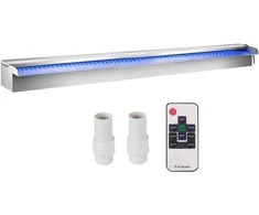 LED baseino krioklys, nerūdijančio plieno fontanas 120 cm, kaskada, vandens sienelė
