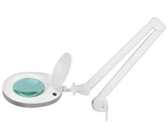 Activeshop Kosmetologinė lempa LED su lupa ir stovu ELEGANTE 60LED 5D 6W Baltas
