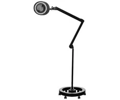 LED didinamoji lempa su stovu, 60 SMD LED, juoda, manikiūrui, kosmetinėms procedūroms, detaliems darbams, apžiūros lempa