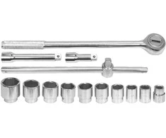 Lizdinių veržliarakčių rinkinys 3/4", 22-50 mm, 14 dalių rinkinys, lizdinių veržliarakčių rinkinys, įrankių rinkinys