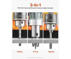 Magnetinės gręžimo staklės metalui 1450W, nešiojamas elektrinis magnetinis gręžtuvas, kintamas greitis, 2 grąžtai, 40mm gręžimo skersmuo, namų remontui ir pramonei
