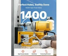 Magnetinis gręžimo staklės 1400W metalo apdirbimui, 50 mm gręžimo skersmuo, kintamas greitis 0-750 RPM, magnetinė gręžimo mašina, mag gręžimo staklės su sraigtinio grąžto griebtuvu