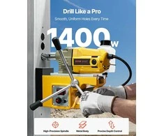 Magnetinis gręžimo staklės 1400W metalo gręžimui, su 11 žiedinių pjoviklių, tikslia gylio kontrole, 40 mm gręžimo talpa, mag gręžtuvas 1400W, magnetinis šerdies gręžimo įrenginys