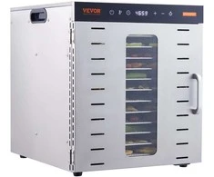 Maisto dehidratavimo aparatas su 10 padėklų, nerūdijančio plieno elektrinis maisto džiovintuvas, vaisių ir daržovių dehidratatorius, mėsos konservavimo aparatas