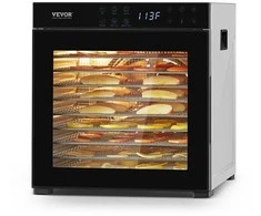 Maisto džiovintuvas, 10 padėklų, nerūdijantis plienas, 1000 W galia, mėsos ir vaisių džiovinimo aparatas