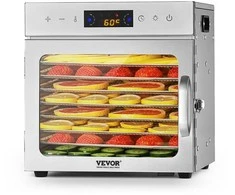 Maisto džiovintuvas, nerūdijantis plienas, 8 padėklai, 400W džiovyklė vaisiams ir užkandžiams