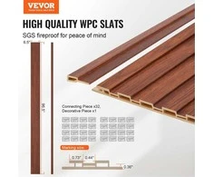 Medinės akustinės panelės 8 vnt, 2450x166x9 mm, moderniai sienai, juodo riešuto garso slopinimo panelės