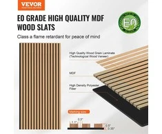 Medinės lentelių akustinės panelės 1200 x 600 mm, sienų dekorui, šviesaus ąžuolo garso slopinimo panelė, dekoratyvinė garso izoliacija