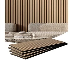 Medinės lentelių akustinės panelės 1200 x 600 mm, sienų dekorui, šviesaus ąžuolo garso slopinimo panelė, dekoratyvinė garso izoliacija