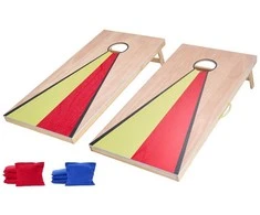 Medinis Cornhole Rinkinys, Nešiojamas Corn Hole Žaidimas, Lauko Kiemos Žaidimas, Šeimos Pramogos, Pupelių Maišelių Mėtymo Žaidimas