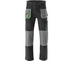 Yato Medvilninės darbo kelnės, dydis L/XL, 9 kišenės, juodos, pilkos ir žalios