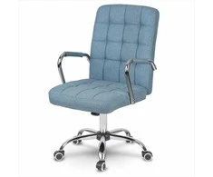 Mėlyna audinio biuro kėdė, ergonomiškas dizainas, reguliuojamas aukštis, patogus sėdėjimas biurui ir konferencijų salėms