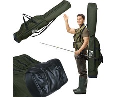 Meškerių dėklas 140 cm, 3 skyriai, Gold Fisher žvejybos krepšys, žūklės įranga, meškeriojimo įrankių dėžė, žvejo krepšys