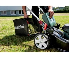 Metabo Akumuliatorinė vejapjovė vejoms iki 800 kvadratinių metrų, su mulčiavimo funkcija, 46 cm pjovimo pločiu, akumuliatorinė vejapjovė, elektrinė vejapjovė