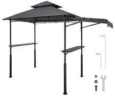 Metalinė BBQ pavėsinė, lauko grilio pastogė, sodo stogelis, terasos grilio palapinė, 2.43m x 1.5m grilio pavėsinė sodui