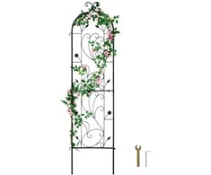 Metalinė sodo atrama vijokliniams augalams, 152 cm, patvari nerūdijanti atrama, juoda sodo atrama