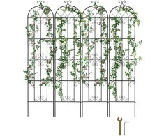 Metalinė sodo grotelė vijokliniams augalams, 4 vnt., nerūdijanti, 220x51 cm grotelė, atrama augalams lauke
