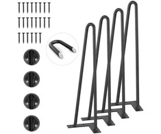 Metalinės baldų kojos 406 mm, "pasidaryk pats", 227 kg, stalo kojos, tvirtos, plaukų segtuko formos, DIY projektams, metalinės kojelės