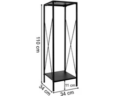 Metalinis malkinės stovas, 2 lentynos, juodas matinis, 100 kg, malkų laikiklis namams, malkų saugykla