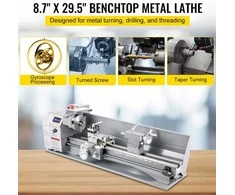 Metalinis tekinimo staklės, 1100W, 220x750mm, greičio reguliavimas, gręžimui, sriegimui, frezavimui, mini tekinimo staklės su 3-jų griebtuvu