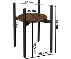 Metalinių gėlių stovas, juodas, kaimiškas, 40 cm, plieno augalų lentyna, metalinė lentynėlė gėlėms, geležinė stovelio lentyna