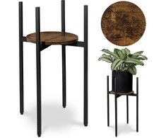 Metalinių gėlių stovas TORRE RUSTIC 60 cm, juodas, plieno augalų stovas, gėlių ekspozicija namams, metalinis stovas gėlėms (Ekspozicinė prekė)