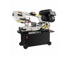 Metalo horizontalios juostinės pjovimo staklės metalui, medžiui ir plastikui, 1.1 kW variklis, kintamas greitis, 0-45° kampo reguliavimas, vertikalus pjovimas, 178x305mm galia, pramoninės staklės