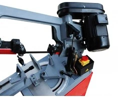 Metalo pjovimo juostinis pjūklas, plienui ir geležiui, su hidrauliniu padavimu, 125mm pajėgumas, profesionalus metalo apdirbimo pjūklas