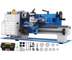 Mini metalo tekinimo staklės 300 mm, kintamo greičio metalo apdirbimo tekinimo staklės, stalinės tekinimo staklės, metalo tekinimo staklės