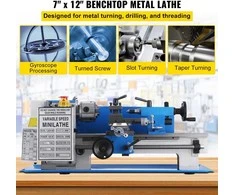 Mini metalo tekinimo staklės 300 mm, kintamo greičio metalo apdirbimo tekinimo staklės, stalinės tekinimo staklės, metalo tekinimo staklės