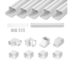 Mini Split linijos komplekto dangtis 76.2 mm, PVC dekoratyvinis vamzdynų dangtis oro kondicionieriui, šilumos siurblio linijos dangtis, baltas oro kondicionieriaus linijos dangtis