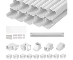 Mini Split linijos rinkinio dangtis, 75 mm pločio, 5400 mm ilgio, PVC dekoratyvinis vamzdynų dangtis oro kondicionieriui, dažomas AC linijos dangtis
