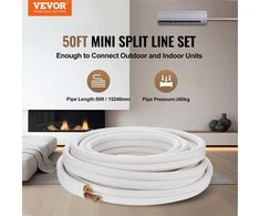 Mini Split linijų rinkinys oro kondicionavimui ir šildymui su trisluoksne izoliacija, variniai vamzdžiai, ŠVOK šaltnešio linijų komplektas, varinis vamzdynas