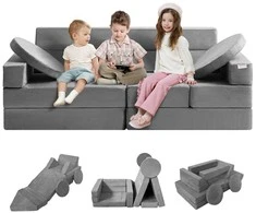Modulinė vaikiška žaidimų sofa, 15 dalių, 30+ kombinacijų, porolono sofa