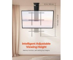 Motorizuotas lubinis TV laikiklis 32-70" ekranams, elektrinis nuleidžiamas, reguliuojamas, biurui, restoranui, sporto salei, lubinis televizoriaus laikiklis, TV pakabinimo mechanizmas