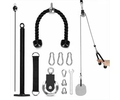 4Fizjo Namų sporto salės skriemulių sistema, viršutinės ir apatinės kūno dalies treniruotės, jėgos treniruočių įranga, Lat Pulldown kabelinė mašina