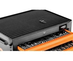 Neo Įrankių vežimėlis su 149 įrankiais mechaniniam darbui, dirbtuvių įrankių spintelė, 6 stalčių įrankių vežimėlio rinkinys, mechaniko įrankių vežimėlis