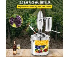 Nerūdijančio plieno 50L alkoholio distiliatorius, namų gamybos rinkinys su fermentacijos baku ir termometru, viskiui, stipriesiems gėrimams, įranga distiliavimui